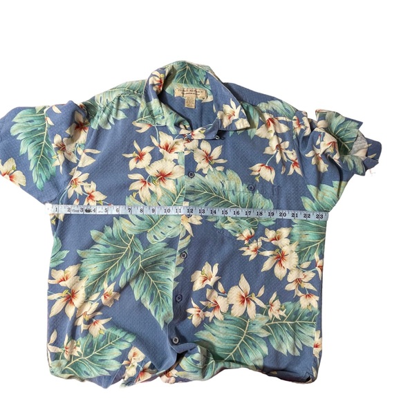 Island republic Hawaiian button up silk shirt size large awesome pattern & color - Picture 9 of 10